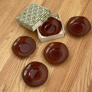 Vintage japanese laquered saucers Set